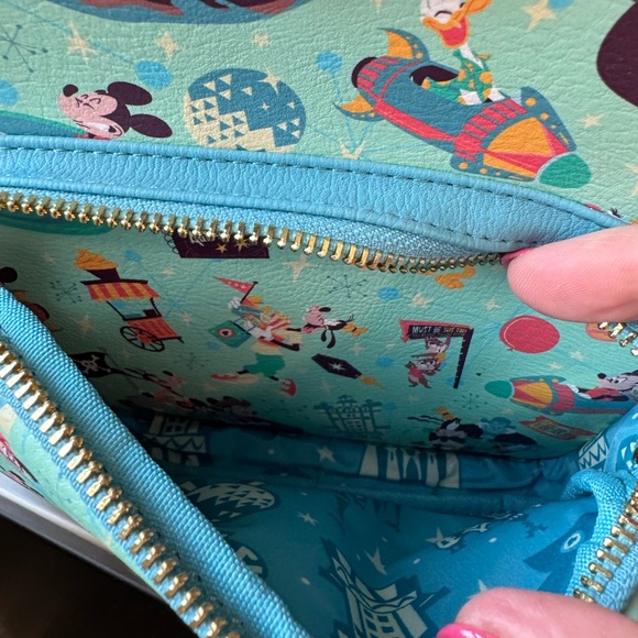 Disney “Play in the Park” merch Loungefly Backpack - Teal - Picture 5 of 7